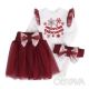 Комплект для дівчинки "Мамина сніжинка" + фатин, Бордовий
