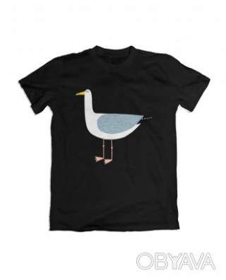 Базова футболка унісекс "Просто чайка", Чорний, M