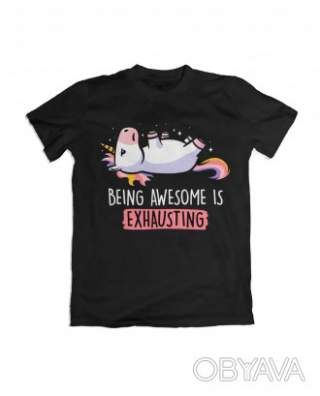 Базова футболка унісекс "Приголомшливість виснажує", Чорний, M