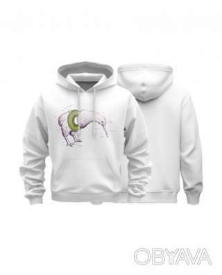 Худі базовий унісекс "Анатомія ківі", Білий, M