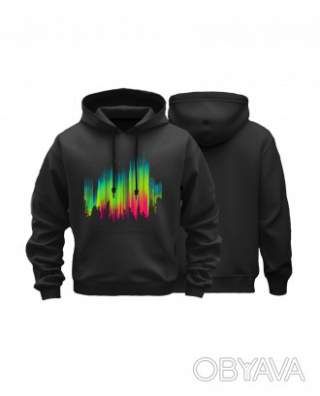 Базовий худі унісекс "Північне сяйво", Чорний, M