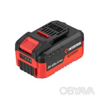 Акумулятор, 20 В, Li-Ion, 6, 0 Аг, індикатор рівня заряду INTERTOOL WT-0342