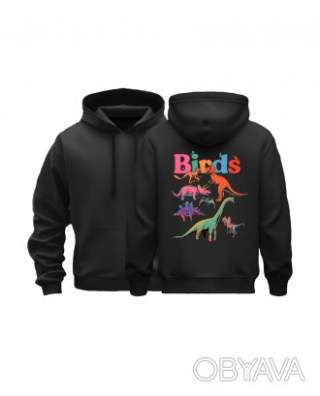 Базовий худі унісекс "Пташки", Чорний, M