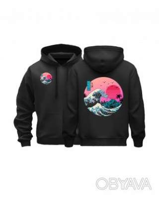 Базовий худі унісекс "Токійське цунами", Чорний, M