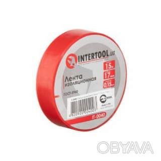 Стрічка ізоляційна 0.15мм*17мм*15м червона INTERTOOL IT-0040