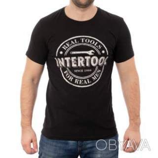 Футболка чорна, S, 100% бавовна INTERTOOL SP-2201