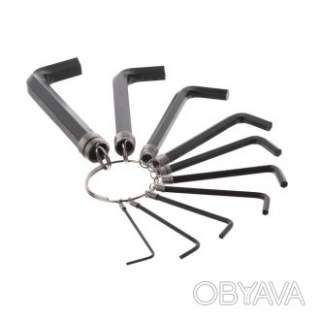 Набір ключів Г-подібних шестигранних, 10 шт., 1, 5-10 мм HT-1842