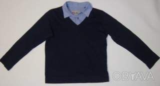 Пуловер - обманка сорочка-поло Dana на хлопця 152 см. 12 років бавовна -