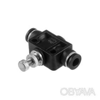 З'єднання цангове пряме з регулятором для поліуретанових та ін. шлангів 6&times;6 мм