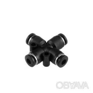 З'єднання цангове Х-образне для поліуретанових та ін. шлангів 4 мм INTERTOOL