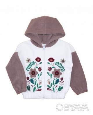 Куртка флісова з вишивкою "Квітка", Кемел, 104 (4 роки)
