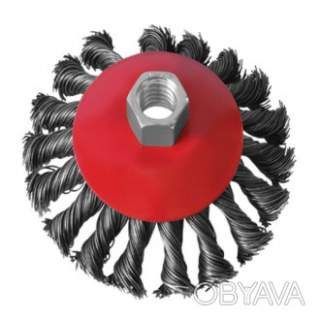 Щітка конусна, 125 мм, M14, пучки крученого дроту, для КШМ