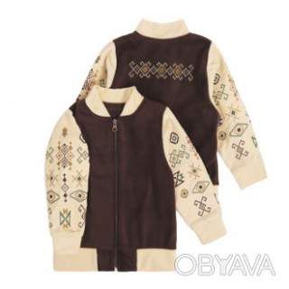Флісовий бомбер дитячий "Символи", Шоколад, 98 (3 роки)
