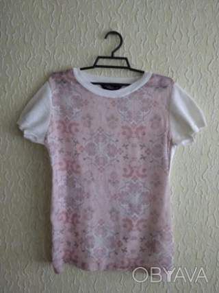 Жіноча двох тканинна трикотажна блузка, кофточка, футболка, р.40