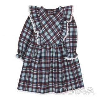 Тепла сукня дитяча з мереживом "Вів'єн 2.0", Лазуровий