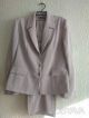 Класичний жіночий костюм в полоску, брюки штани та піджак, р.44