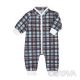 Ромпер ясельний "Клітинка" 2.0 футер, Лазуровий, 68 (6 міс)