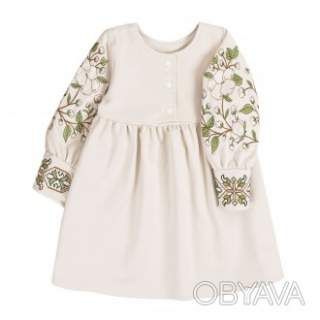 Дитяча сукня "Бавовна" + вишитий манжет, Крем-брюле