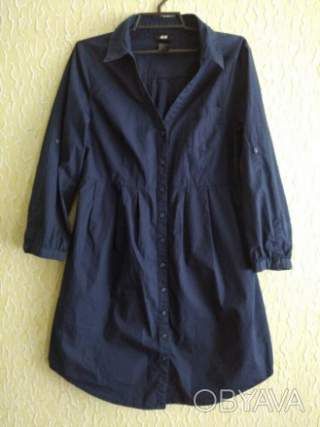 Темно-Синя сукня туніка, платье рубашка, р.34, H&M, Індонезія