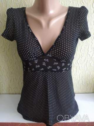 Дихаюча блузка, футболка з сєточки в мілкий горошок, р.38, Next, Литва
