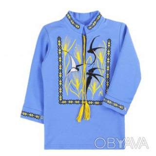 Вишиванка для хлопчика "Назарій" довгий рукав, Індіго