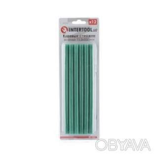 Комплект клейових стрижнів зелених, 11, 2&times;200 мм, 12 шт