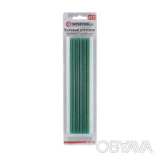 Комплект клейових стрижнів зелених, 7, 4&times;200 мм, 12 шт