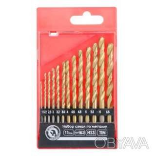 Набір свердел по металу DIN338 HSS, 13 шт. (1, 5-6, 5 мм)