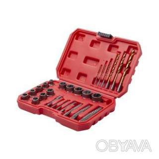 Набір екстракторів та свердел для пошкоджених болтів і гайок, 26 шт