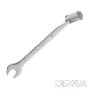 Ключ рожково-накидний, шарнірний, 18 мм,, Cr-V, покриття