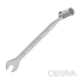 Ключ рожково-накидний, шарнірний, 12 мм, Cr-V, покриття