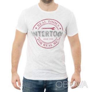 Футболка світло-сіра меланж, M, 100% бавовна INTERTOOL SP-2212