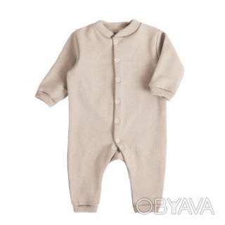Бавовняний ясельний ромпер "Блейк" з начосом, Бежевий, 80 (1 рік)