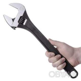 Ключ розвідний, 380 мм, Cr-V, чорний, фосфатований INTERTOOL XT-0065