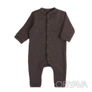 Бавовняний ясельний ромпер "Блейк" з начосом, Шоколад