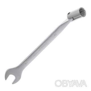 Ключ рожково-накидний, шарнірний, 15 мм,, Cr-V, покриття