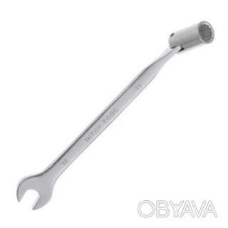 Ключ рожково-накидний, шарнірний, 11 мм, Cr-V, покриття