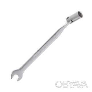 Ключ рожково-накидний, шарнірний, 9 мм, Cr-V, покриття