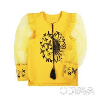 Вишиванка для дівчинки "Соняшник" фатиновий рукав, Жовтий