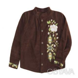 Флісова сорочка "Бавовна" для хлопчика, Шоколад, 104 (4 роки)