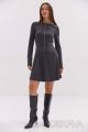 Плаття трикотажне коротке довге рукав приталене сіре