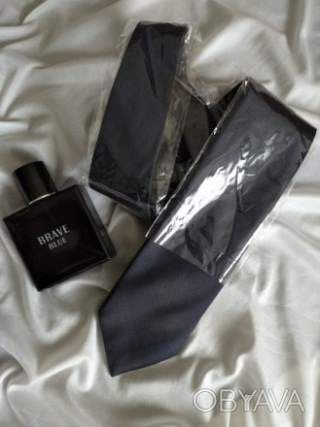 Новий шовковий чоловічий темно-синій галстук, краватка, Італія