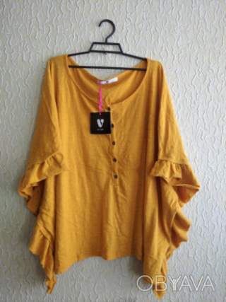 Батал, великий розмір, футболка оверсайз, накидка пончо, блузка, р.UK 16-18