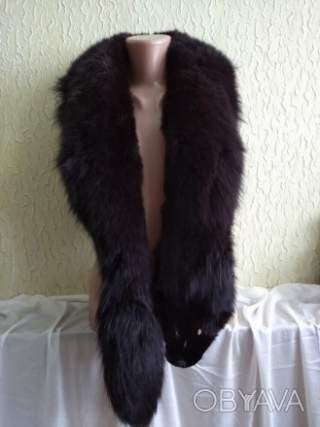 Натуральне хутро на підкладці, меховый воротник, шарф, відтінок бургунд