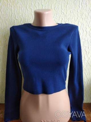 Синій плотний укорочений світер топ, кофточка, джемпер р.М, Zara, Бангладеш