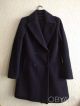 Темно-Синє шерстяне двобортне жіноче пальто, р.S, 165/84 А, ZARA BASIC