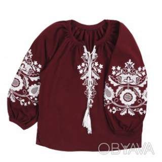 Вишиванка для дівчинки "Тереза", Бордовий, 116 (6 років)