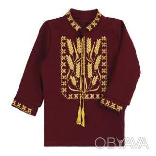 Вишиванка для хлопчика "Колоски", Бордовий, 116 (6 років)