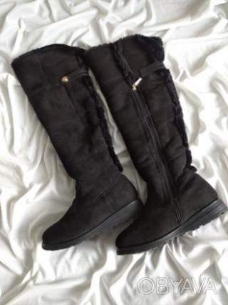 Красиві зручні жіночі осінньо-зимові високі сапоги чоботи ботфорти, р. 36