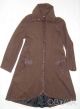 Коричневе вовняне вінтажне пальто від Аnimale зі шкіряними деталями 48-50